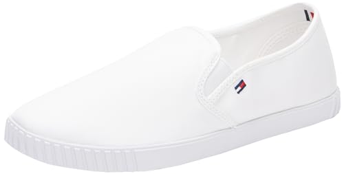 Tommy Hilfiger Damen Schuhe Canvas Slip-On Sneaker Slipper, Weiß (White), 41 von Tommy Hilfiger