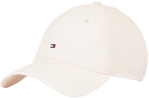 Tommy Hilfiger Damen Cap Essential Flag aus Leinen, Beige (Sugarcane), Einheitsgröße von Tommy Hilfiger