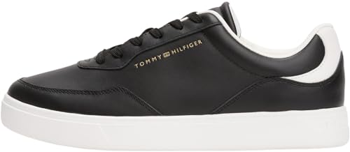 Tommy Hilfiger Damen Cupsole Sneaker Casual aus Leder, Schwarz (Black), 42 von Tommy Hilfiger