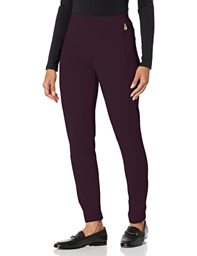 Tommy Hilfiger Damen Gebogene Naht Ponte PNT Hose, Dunkles Aubergine, M von Tommy Hilfiger