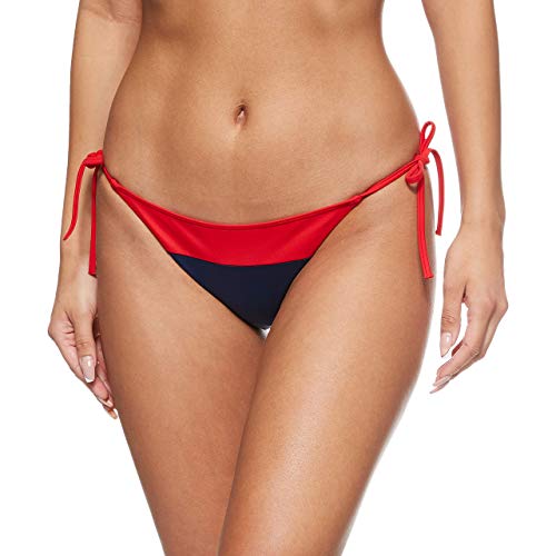 Tommy Hilfiger Damen Cheeky String Side Tie Bikini Bikinioberteil, Rot von Tommy Hilfiger