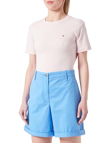 Tommy Hilfiger Damen Chino-Shorts Mom Fit, Blau (Blue Spell), 36 von Tommy Hilfiger
