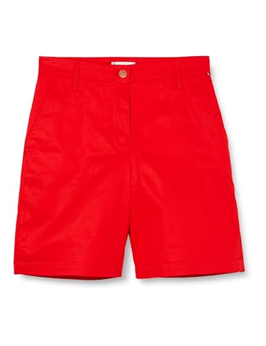 Tommy Hilfiger Damen Chino-Shorts Mom Fit, Rot (Fierce Red), 44 von Tommy Hilfiger
