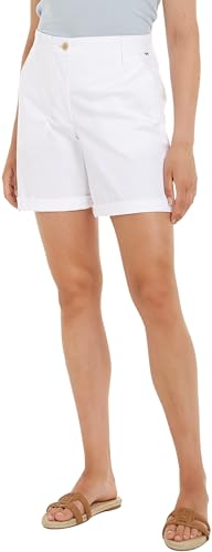 Tommy Hilfiger Damen Chino-Shorts Mom Fit, Weiß (Th Optic White), 36 von Tommy Hilfiger