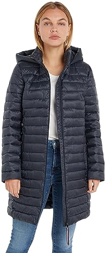 Tommy Hilfiger Damen Daunenmantel Logo Winter, Blau (Desert Sky), S von Tommy Hilfiger