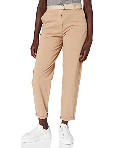 Tommy Hilfiger Damen Co Blend Chino Gürtel Lässige Business-Hose, Beige, 66 von Tommy Hilfiger