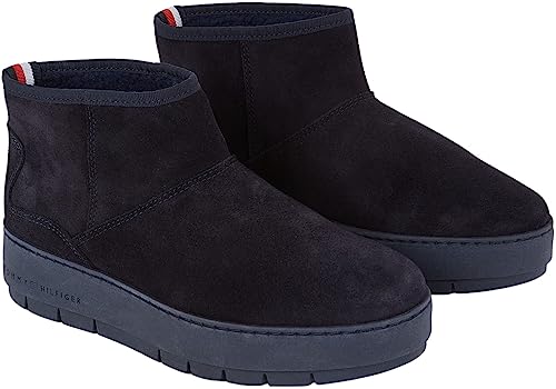 Tommy Hilfiger Damen COOL Suede Snowboot FW0FW07662 Niedrige Stiefel, Blau (Space Blue), 36 EU von Tommy Hilfiger