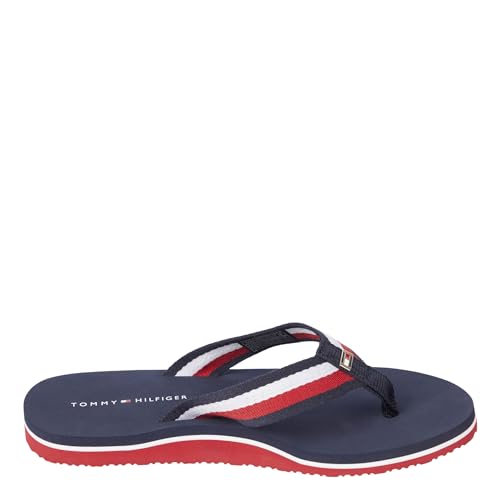 Tommy Hilfiger Damen Corporate Beach Sandal FW0FW07986 Flip-Flop, Blau (Red White Blue), 36 EU von Tommy Hilfiger