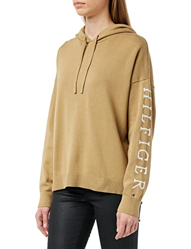 Tommy Hilfiger Damen Cotton Graphic Hoodie Sweater WW0WW37744 Pullover, Braun (Countryside Khaki), S von Tommy Hilfiger