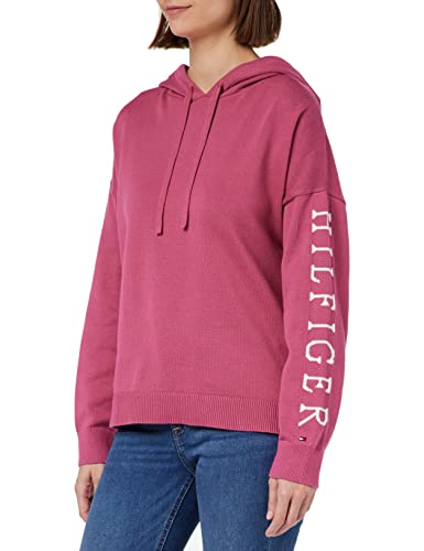 Tommy Hilfiger Damen Cotton Graphic Hoodie Sweater WW0WW37744 Pullover, Lila (Frosted Raspberry), S von Tommy Hilfiger