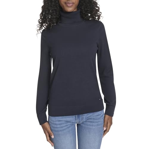 Tommy Hilfiger Damen Cotton Lightweight Turtleneck Sweater Pullover, Kapitän des Himmels (Sky Captain), Mittel von Tommy Hilfiger