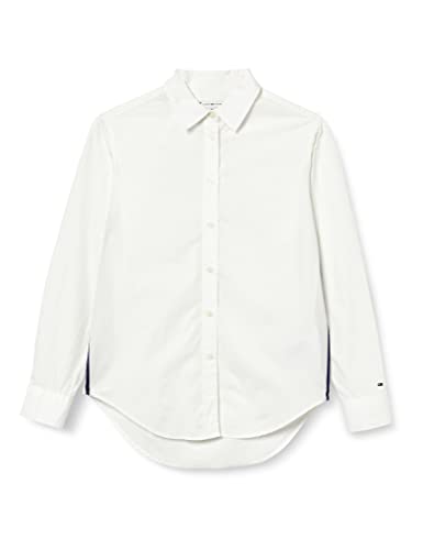 Tommy Hilfiger Damen Cotton N Relaxed Monica LS WW0WW35709 Freizeithemden, Weiß (Th Optic White), 40 von Tommy Hilfiger