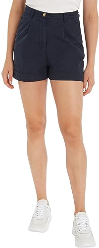 Tommy Hilfiger Damen Cotton Pleated Short Pants, Desert Sky, 46 von Tommy Hilfiger