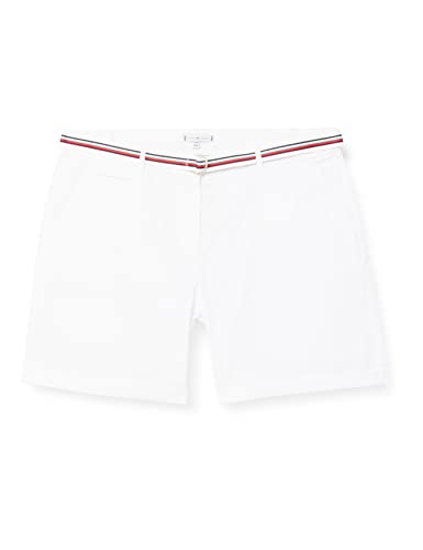 Tommy Hilfiger Damen Chino Rw Shorts aus Baumwoll-Tencel Hose, Th Optic White, 46 von Tommy Hilfiger