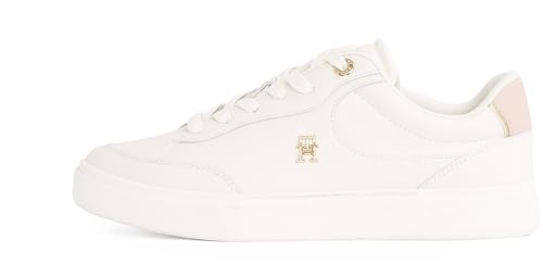 Tommy Hilfiger Damen Court Sneaker Essential Chic aus Leder, Elfenbein (Ancient White), 40 von Tommy Hilfiger