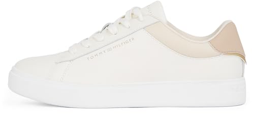 Tommy Hilfiger Damen Court Sneaker Essential Low Top, Beige (Sugarcane), 38 von Tommy Hilfiger