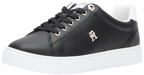 Tommy Hilfiger Damen Court-Sneaker Schuhe, Schwarz (Black), 39 EU von Tommy Hilfiger
