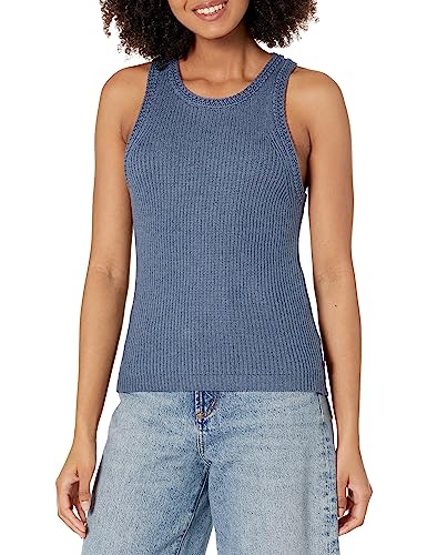 Tommy Hilfiger Damen Crochet Racerback Tank Top Pullover, Heather Vintage Indigo, Mittel von Tommy Hilfiger