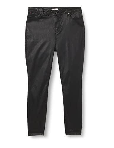 Tommy Hilfiger Damen Crv Harlem Skinny Hw A Ctd Blk Denim Hose, Coated Color Black, 46 EU von Tommy Hilfiger