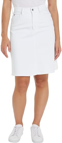 Tommy Hilfiger Damen DNM A-LINE Skirt HW WW0WW41341 Jeansröcke, Weiß (Th Optic White), 40 von Tommy Hilfiger