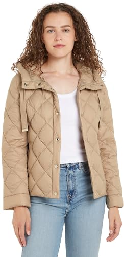 Tommy Hilfiger Damen Daunenjacke Classic Quilted Jacket Winter, Beige (Beige), S von Tommy Hilfiger