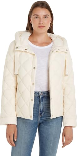 Tommy Hilfiger Damen Daunenjacke Classics Winter, Weiß (Calico), S von Tommy Hilfiger