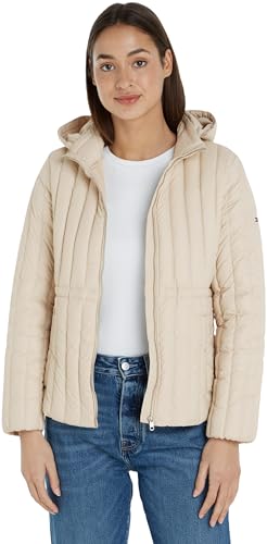 Tommy Hilfiger Damen Daunenjacke mit Kapuze, Beige (Classic Beige), XL von Tommy Hilfiger