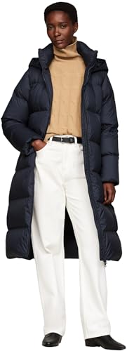 Tommy Hilfiger Damen Daunenmantel Down Casual Maxi Knielang, Blau (Desert Sky), S von Tommy Hilfiger