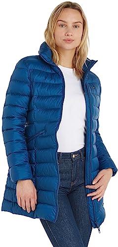 Tommy Hilfiger Damen Daunenmantel Padded Global Stripe Coat Winter, Blau (Deep Indigo), XXS von Tommy Hilfiger