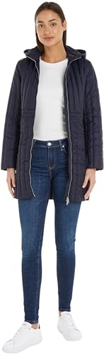 Tommy Hilfiger FEMININE LW DOWN COAT Daunenmäntel Damen, Blau (Desert Sky), M von Tommy Hilfiger