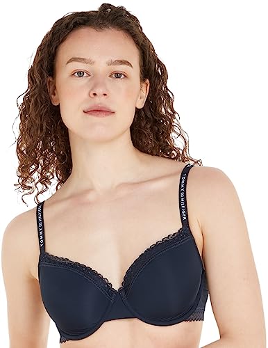 Tommy Hilfiger Damen Demi-Cups BH mit Spitzen-Details, Blau (Desert Sky), 70A von Tommy Hilfiger