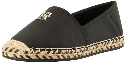 Tommy Hilfiger Damen Espadrilles Stoffschuhe, Schwarz (Black), 39 von Tommy Hilfiger