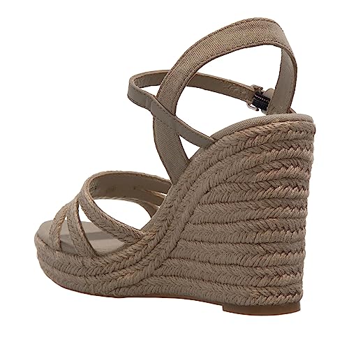 Tommy Hilfiger Damen Essential Basic Sandal FW0FW07220 Wedge-Espadrilles, Khaki (Sandalwood), 40 EU von Tommy Hilfiger