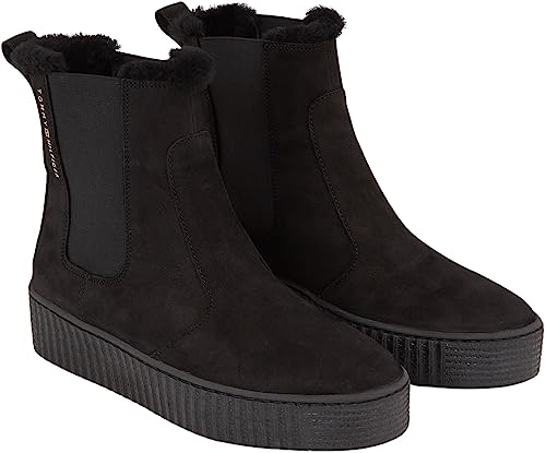 Tommy Hilfiger Damen Essential Chelsea WARMBOOTIE FW0FW07661 Niedrige Stiefel, Schwarz (Black), 41 EU von Tommy Hilfiger