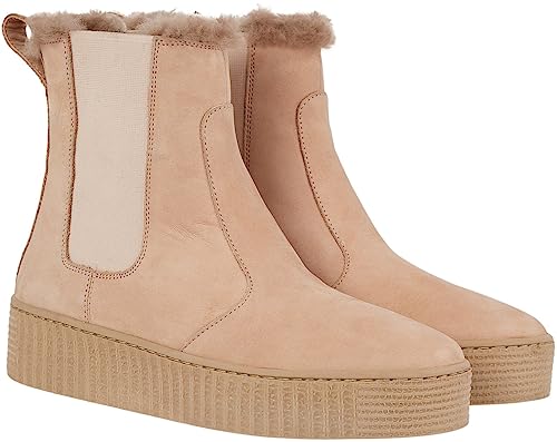 Tommy Hilfiger Damen Essential Chelsea WARMBOOTIE FW0FW07661 Niedrige Stiefel, Beige (Merino), 36 EU von Tommy Hilfiger