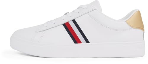 Tommy Hilfiger Damen Court Sneaker Essential Low Top, Weiß (White), 42 von Tommy Hilfiger