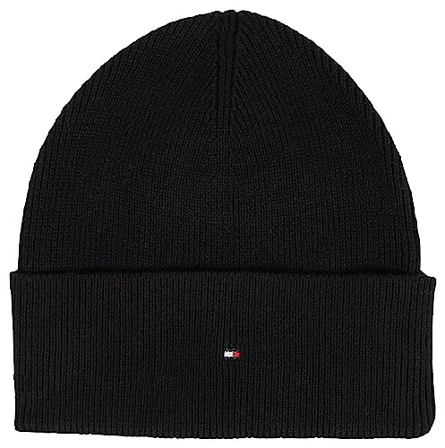 Tommy Hilfiger Damen Strickmütze Essential Flag Wintermütze, Schwarz (Black), Onesize von Tommy Hilfiger