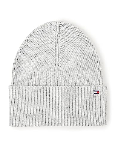 Tommy Hilfiger Damen Essential Flag Beanie AW0AW13819 Gestrickte Mütze, Grau (Light Grey Heather), OS von Tommy Hilfiger