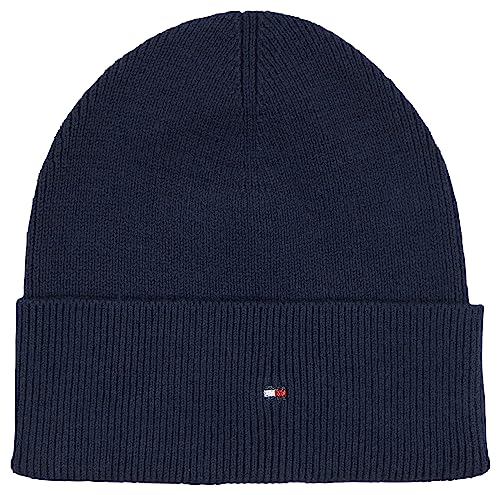 Tommy Hilfiger Damen Strickmütze Essential Flag Wintermütze, Blau (Space Blue), Onesize von Tommy Hilfiger