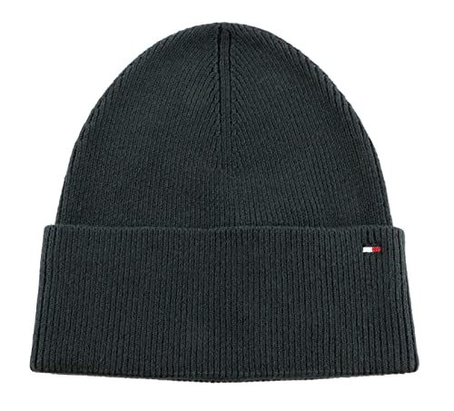 Tommy Hilfiger Damen Essential Flag Beanie AW0AW13819 Gestrickte Mütze, Blau (Space Blue), OS von Tommy Hilfiger