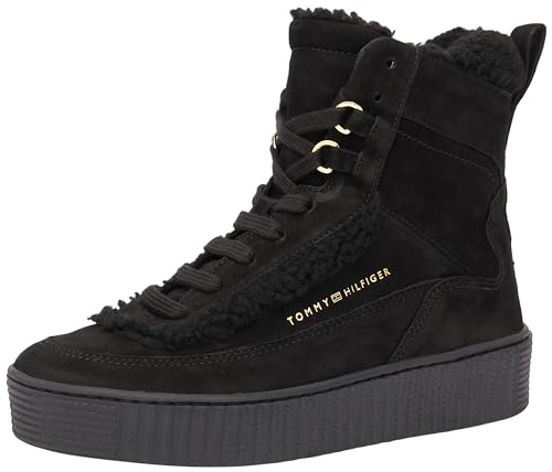 Tommy Hilfiger Damen Essential LACE UP WARMBOOTIE FW0FW07503 Niedrige Stiefel, Schwarz (Black), 40 EU von Tommy Hilfiger