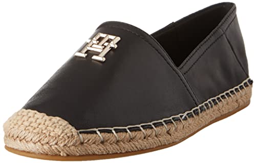 Tommy Hilfiger Damen Essential Leather FW0FW07100 Espadrilles, Schwarz (Black), 39 EU von Tommy Hilfiger