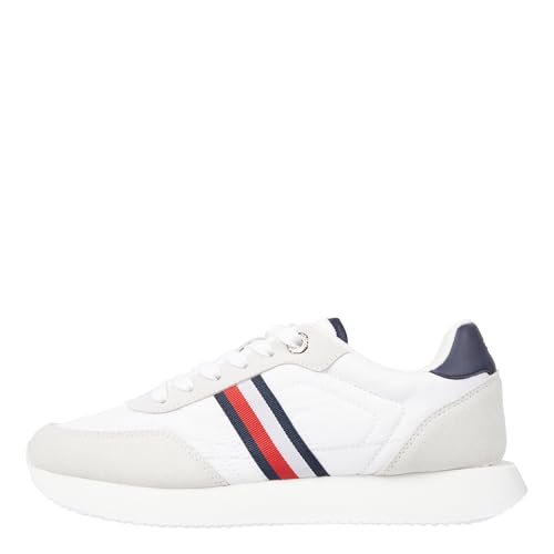 Tommy Hilfiger Damen Runner Sneaker Sportschuhe, Weiß (White), 36 von Tommy Hilfiger