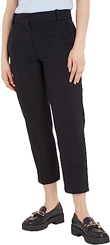 Tommy Hilfiger Damen Essential Slim Straight CO Chino WW0WW39866 Gewebte Hosen, Schwarz (Black), 32 von Tommy Hilfiger