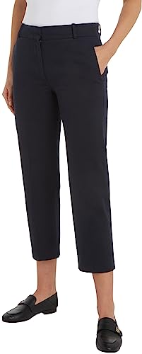 Tommy Hilfiger Damen Essential Slim Straight CO Chino WW0WW39866 Gewebte Hosen, Blau (Desert Sky), 42 von Tommy Hilfiger