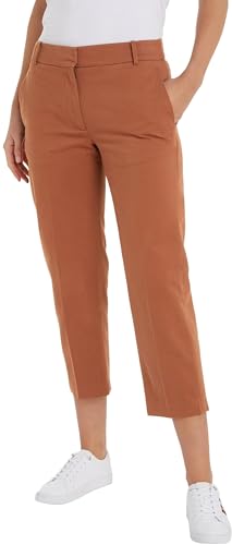 Tommy Hilfiger Damen Essential Slim Straight CO Chino WW0WW39866 Gewebte Hosen, Braun (Natural Cognac), 34 von Tommy Hilfiger