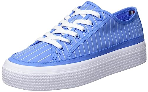 Tommy Hilfiger Damen Essential Stripe Sneaker, Hortensie blau, 40 EU von Tommy Hilfiger