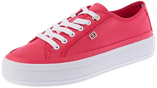 Tommy Hilfiger Damen Vulcanized Sneaker Essential Canvas Schuhe, Rosa (Bright Cerise Pink), 36 von Tommy Hilfiger