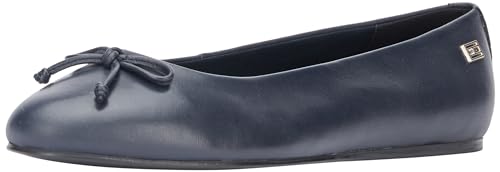 Tommy Hilfiger Damen Ballerinas Essential Leather Ballerina Elegant, Mehrfarbig (Space Blue), 36 EU von Tommy Hilfiger