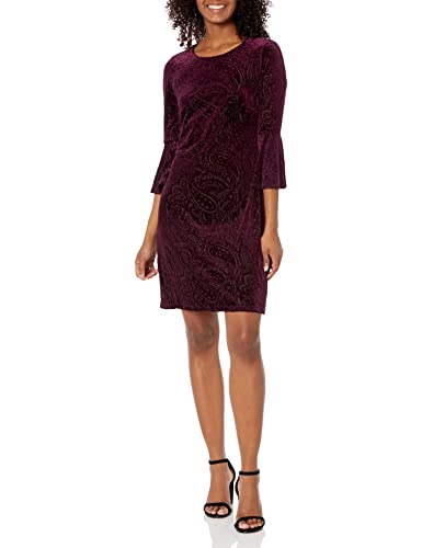 Tommy Hilfiger Damen Etuikleid Kleid, Aubergine, 40 von Tommy Hilfiger